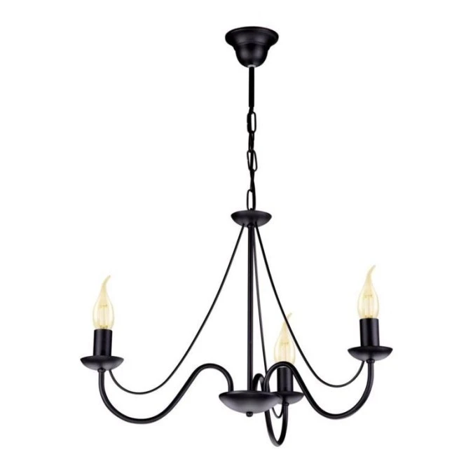 Lampa wisząca żyrandol BARTEZ w stylu rustykalnym, czarny, do salonu K‑3990 Kaja Lighting