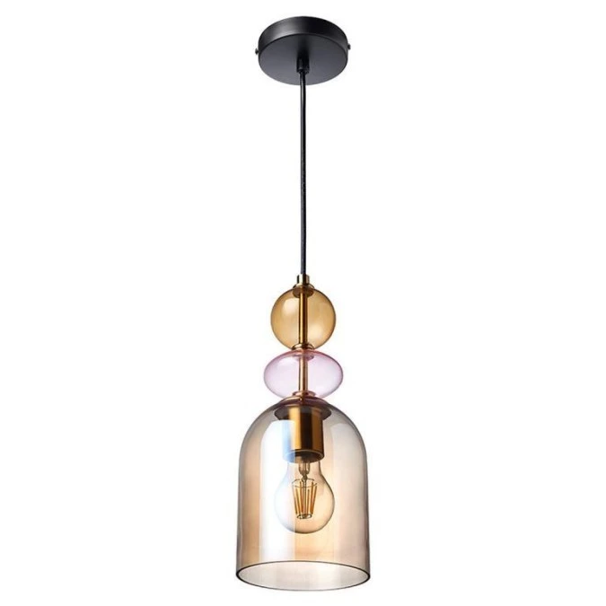 Lampa wisząca Tropea 1xE27 bursztynowa, średnia LP‑2004/1P M AM Light Prestige