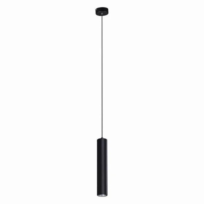 Lampa wisząca zwis wąska tuba MILE BLACK na E27 czarna nad wyspę kuchenną K‑4407 Kaja Lighting