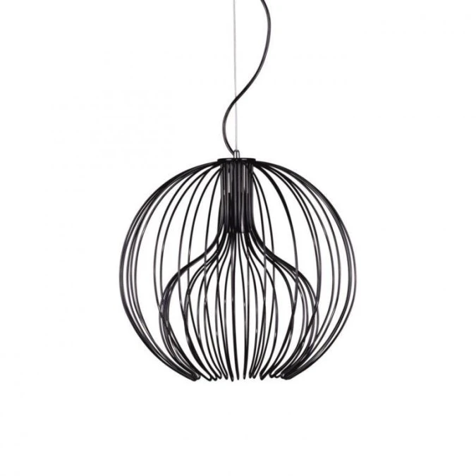 Lampa wisząca TORI czarna, elegancki klosz ‑ druciana klatka na E27 K‑3405 CZARNY Kaja Lighting