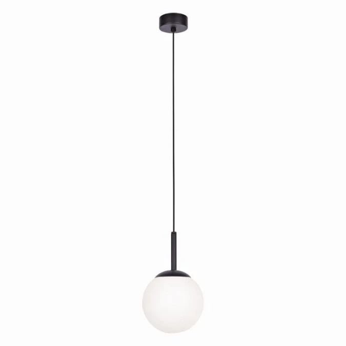 Lampa wisząca , zwis szklana kula biała Ø16 cm z regulacją wysokości nad blat K‑4886 Kaja Lighting