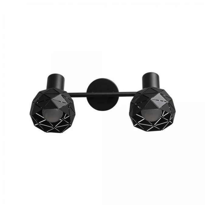 Lampa z dwoma czarnymi reflektorkami REUS ozdobne klosze LP‑8069/2WS BK Light Prestige
