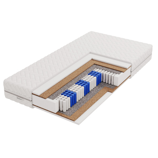 Materac sprężonowy kieszeniowy 7 stref - twardość H3|H4 - JUNILA 140x200 cm 783355