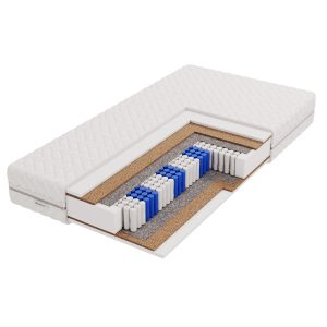 Materac sprężonowy kieszeniowy 7 stref – twardość H3|H4 – JUNILA 200×200 cm 783350 Materac sprężonowy kieszeniowy 7 stref – twardość H3|H4 – JUNILA 200×200 cm 783350