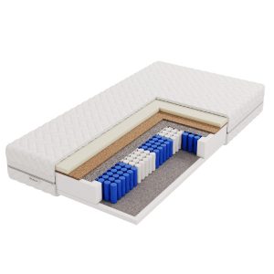 Materac sprężonowy kieszeniowy 7 stref – twardość H3|H4 – LAVELA 200×200 cm 783356 Materac sprężonowy kieszeniowy 7 stref – twardość H3|H4 – LAVELA 200×200 cm 783356
