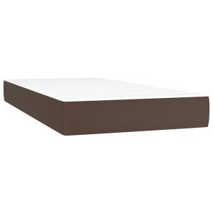 Materac Sprężynowy Do Sypialni Pokoju brązowy 90x200x20 cm sztuczna skóra 855764 Materac Sprężynowy Do Sypialni Pokoju brązowy 90x200x20 cm sztuczna skóra 855764