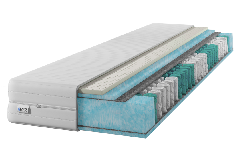 Materac sprężynowy GOLD Aqua + Lateks 180x190 22cm|7-stref | H1/H2| 641228