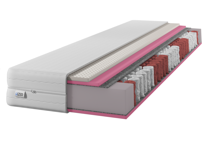 Materac sprężynowy GOLD HR + Lateks 100x200 23cm 7-stref H1/H2 641436