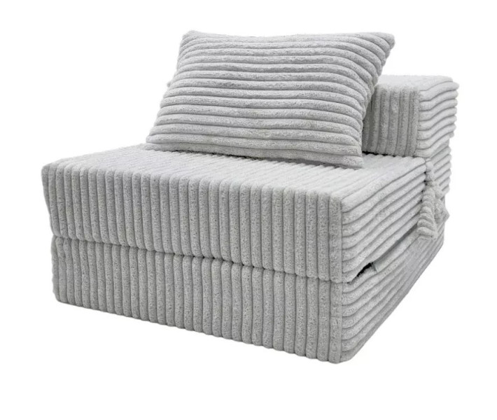 Materac turystyczny składany fotel 200x70x15cm sztruks szary 608667