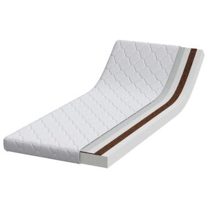 Materac z warstwą kokosową Biały 160 x 80 cm Pianka PU 855690