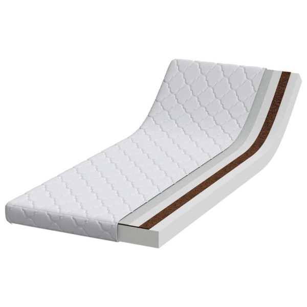 Materac z warstwą kokosową Biały 160 x 80 cm Pianka PU 855690