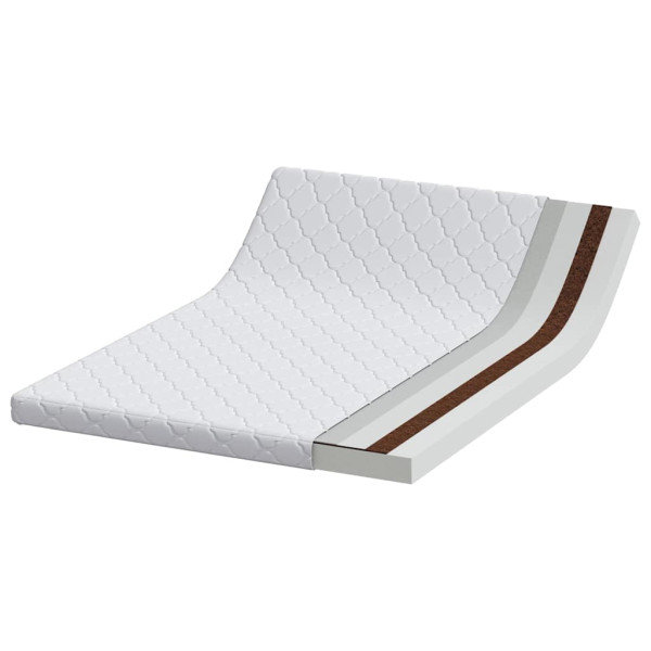 Materac z warstwą kokosową Biały 190 x 140 cm Pianka PU 855643