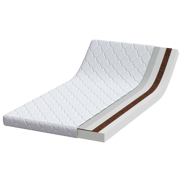 Materac z warstwą kokosową Biały 190 x 90 cm Pianka PU 855638