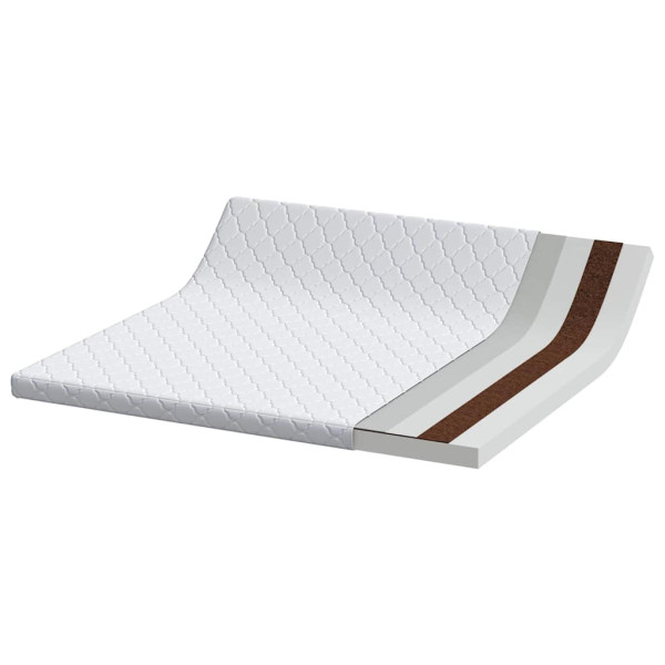 Materac z warstwą kokosową Biały 200 x 200 cm Pianka PU 855651