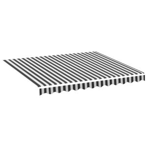 Materiał Do Markizy Tarasowej Balkonowej antracytowo-biała 3×2,5 m 947803 Materiał Do Markizy Tarasowej Balkonowej antracytowo-biała 3×2,5 m 947803