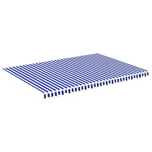 Materiał Do Markizy Tarasowej Balkonowej niebiesko-biała 5 x 3,5 m 947673 Materiał Do Markizy Tarasowej Balkonowej niebiesko-biała 5 x 3,5 m 947673