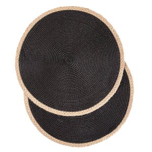 Maty stołowe PLAR czarne, zestaw 2szt. 38 cm HOMLA 896385 Maty stołowe PLAR czarne, zestaw 2szt. 38 cm HOMLA 896385