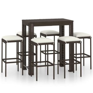 Meble barowe do ogrodu Brąz 100 cm table length Technorattan vidaXL 1089513 Meble barowe do ogrodu Brąz 100 cm table length Technorattan vidaXL 1089513