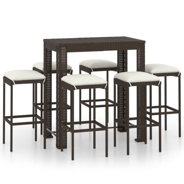 Meble barowe do ogrodu Brąz 100 cm table length Technorattan vidaXL 1089513