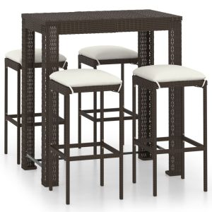 Meble barowe do ogrodu Brąz 100 cm table length Technorattan vidaXL 1086885