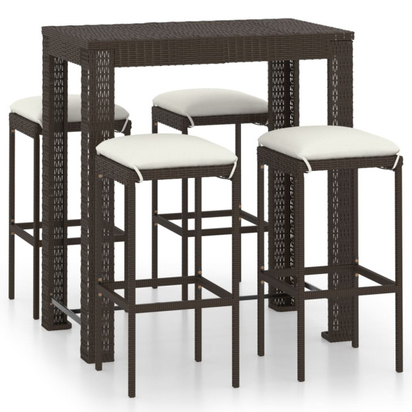 Meble barowe do ogrodu Brąz 100 cm table length Technorattan vidaXL 1086885