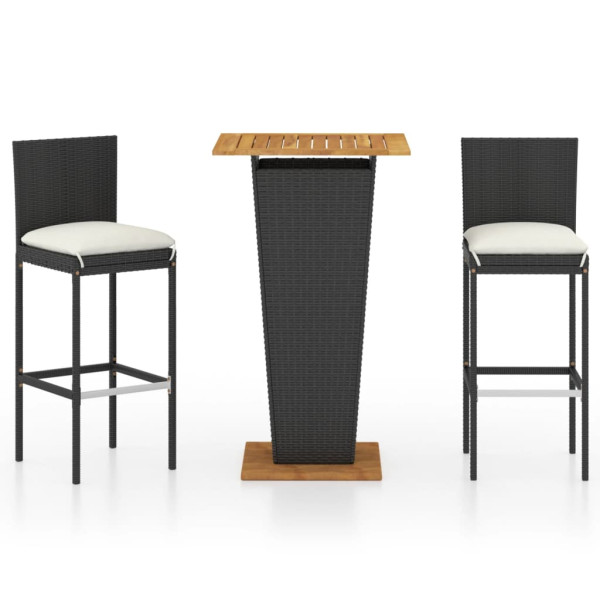 Meble barowe do ogrodu Czarny 60 cm table length Technorattan vidaXL 313426