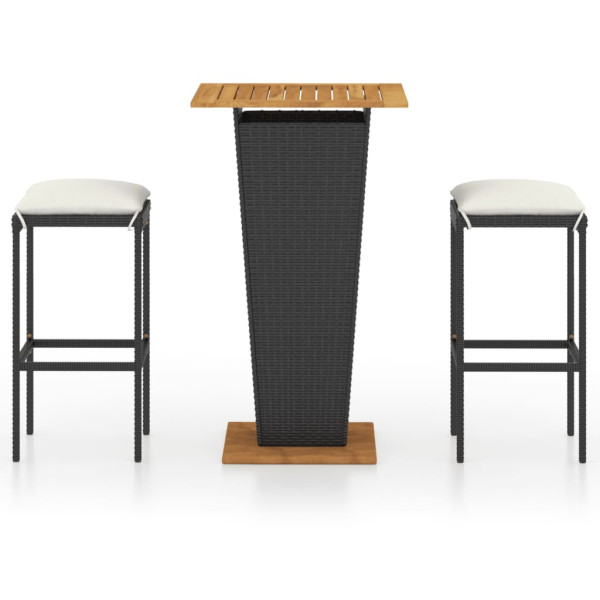Meble barowe do ogrodu Czarny 60 cm table length Technorattan vidaXL 313435