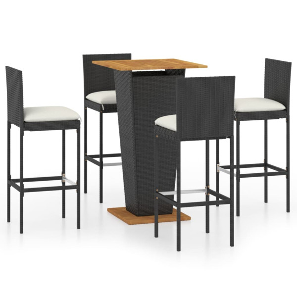 Meble barowe do ogrodu Czarny 60 cm table length Technorattan vidaXL 313373