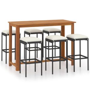 Meble barowe do ogrodu Czarny Drewno akacjowe vidaXL 1089551