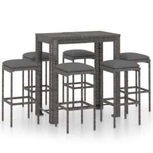 Meble barowe do ogrodu Szary 100 cm table length Technorattan vidaXL 1085669 Meble barowe do ogrodu Szary 100 cm table length Technorattan vidaXL 1085669