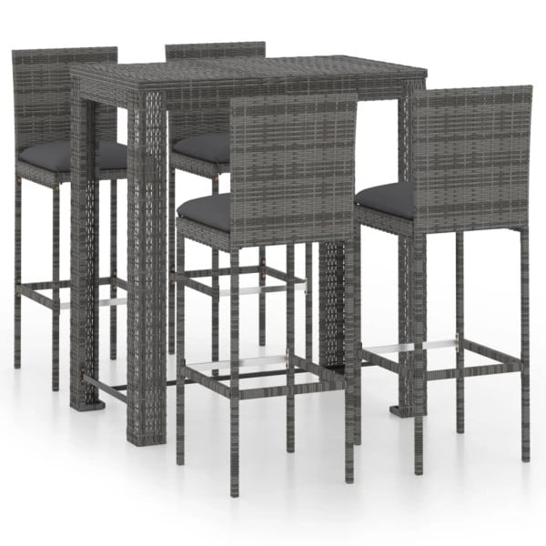 Meble barowe do ogrodu Szary 100 cm table length Technorattan vidaXL 1073083