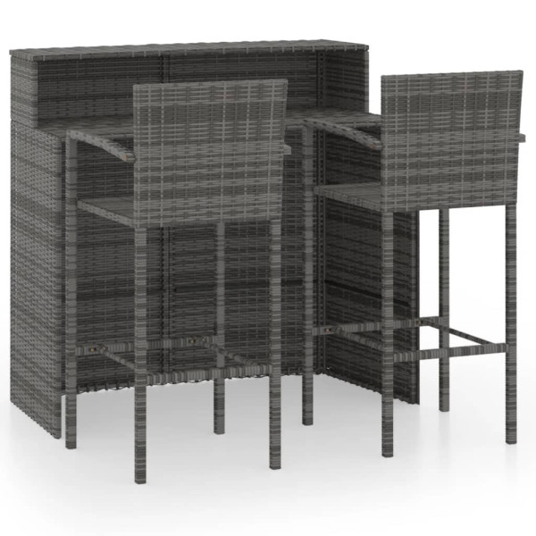 Meble barowe do ogrodu Szary Technorattan vidaXL 260547