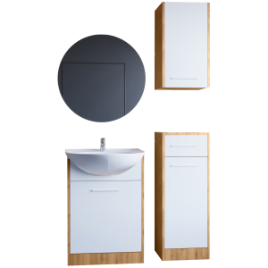 Meble do łazienki NESTA dąb artisan / biały laminat 300820