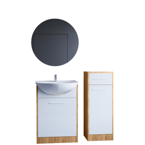 Meble do łazienki NESTA MINI dąb artisan / biały laminat 300845