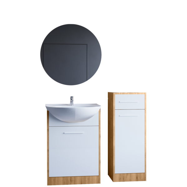 Meble do łazienki NESTA MINI dąb artisan / biały laminat 300845