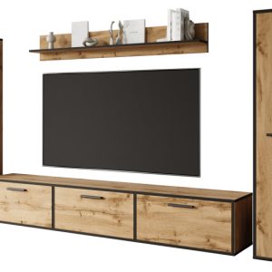 Meble do salonu dąb wotan z czarnymi krawędziami- TOGA XL 270822 Meble do salonu dąb wotan z czarnymi krawędziami- TOGA XL 270822