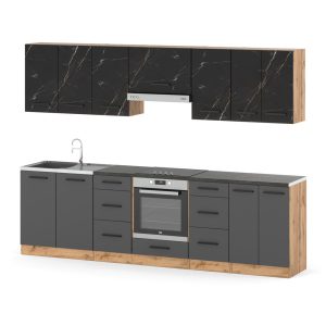 Meble kuchenne modułowe 2.8m wotan san sebastian szary mat 595393 Meble kuchenne modułowe 2.8m wotan san sebastian szary mat 595393