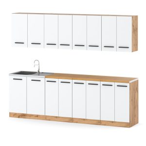 Meble kuchenne nowoczesne vero 2.6m modułowa kuchnia biała 387920