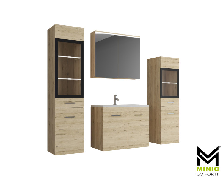 Meble łazienkowe MARIT II w kolorze dąb san remo z LED 261746
