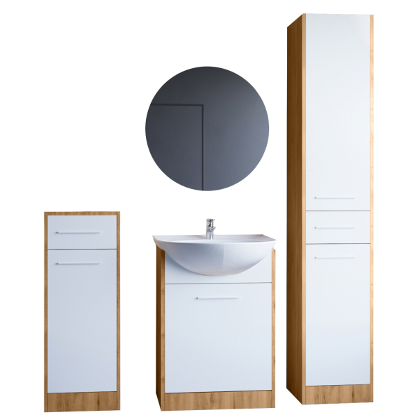 Meble łazienkowe SILDO MINI dąb artisan / biały laminat 307037