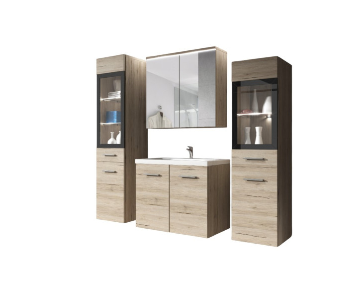 Meble Łazienkowe Udine + Umywalka + Lustro Witryna 878700