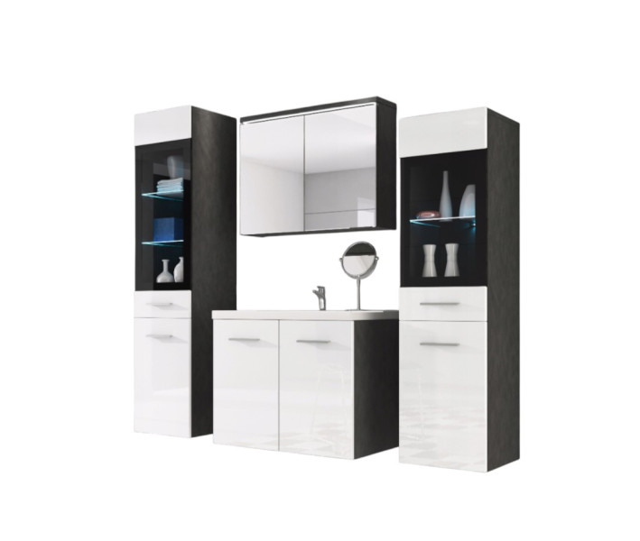 Meble Łazienkowe Udine + Umywalka + Lustro Witryna 878692