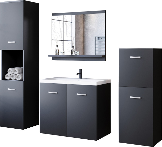 Meble łazienkowe w kolorze czarny grafit - MALAGA 254146