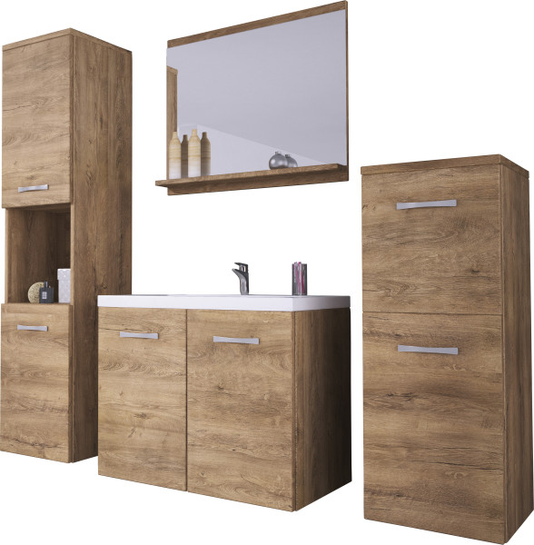 Meble łazienkowe w kolorze dąb lefkas - MALAGA 254148