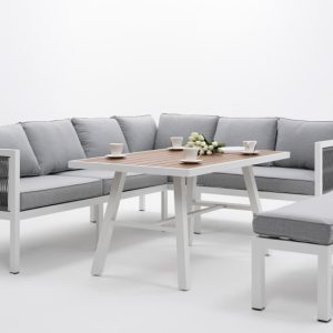 Meble ogrodowe aluminiowe narożnik stół PORTOFINO białe 209400 Meble ogrodowe aluminiowe narożnik stół PORTOFINO białe 209400