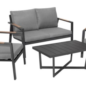 Meble Ogrodowe Aluminiowe Sofa + Dwa Fotele + Stolik 537523 Meble Ogrodowe Aluminiowe Sofa + Dwa Fotele + Stolik 537523