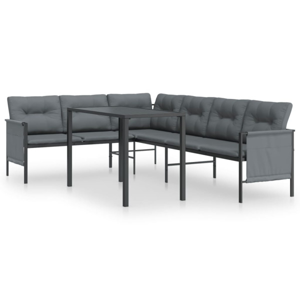Meble ogrodowe Antracyt Stal Table + corner vidaXL 372145