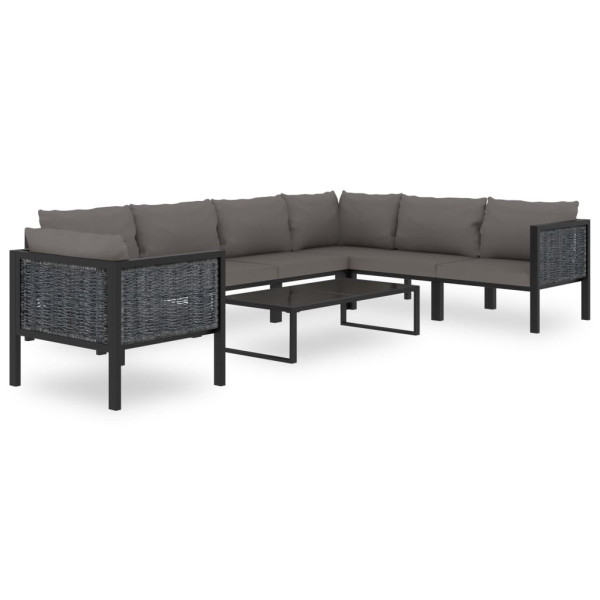 Meble ogrodowe Antracyt Technorattan 3x narożna + 3x sofa środkowa + 314089