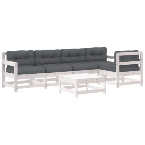 Meble ogrodowe Biały Drewno vidaXL 498992 Meble ogrodowe Biały Drewno vidaXL 498992