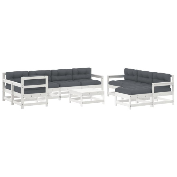 Meble ogrodowe Biały Drewno vidaXL 498995